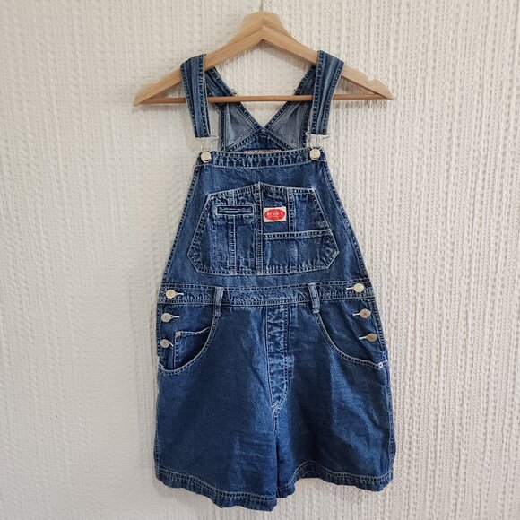 Vintage 90's Revolt Denim Short Overalls Women's Size Medium - Picture 1 of 11
